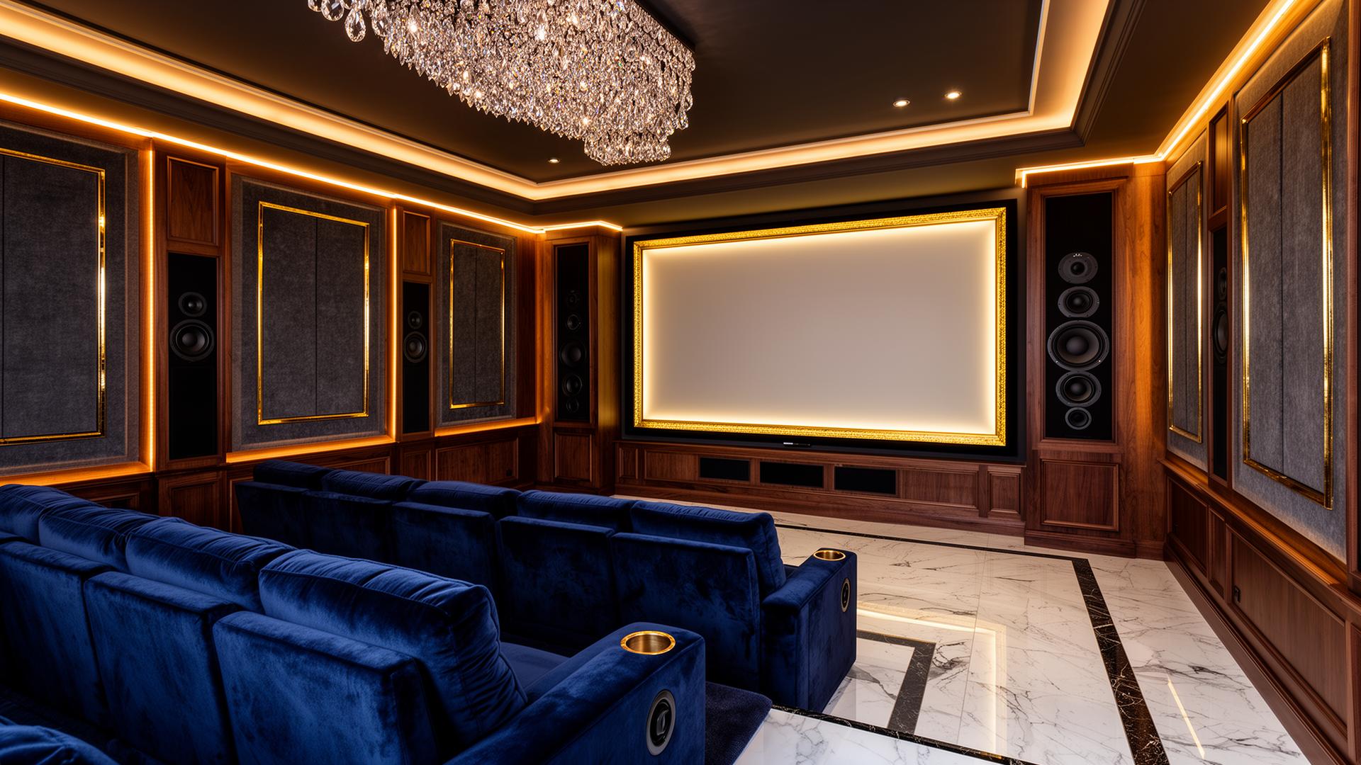 Professional AV install — TV wall in a dark, premium NYC space
